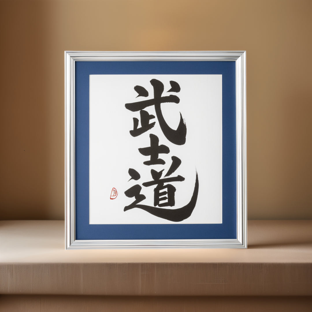Bushido – Gerahmtes Kalligrafie-Kunstwerk